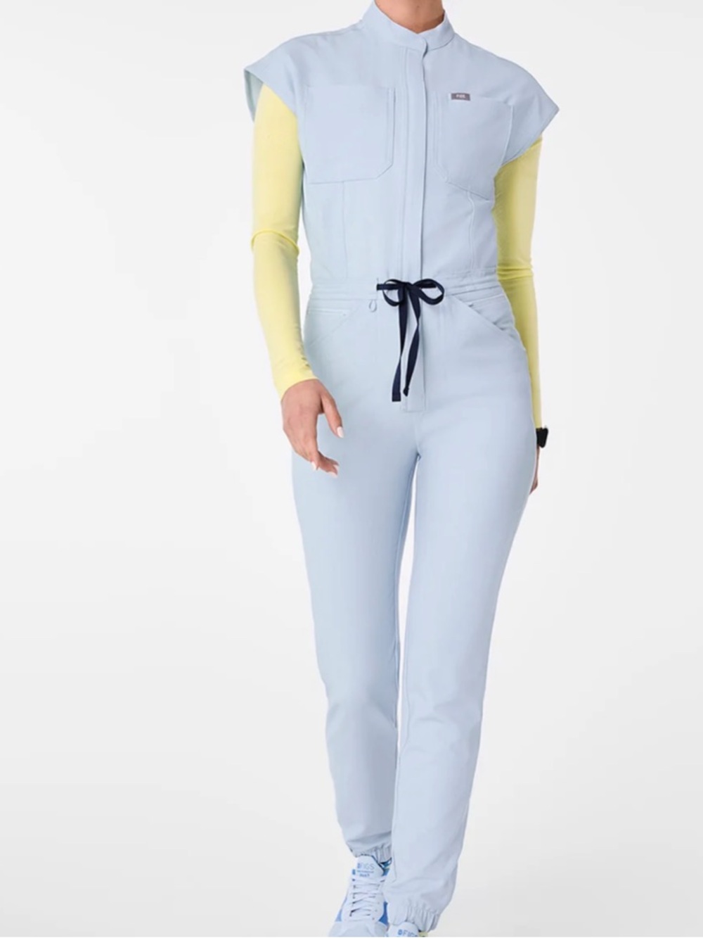 Figs DBU Short-Sleeve Drawstring Jumpsuit